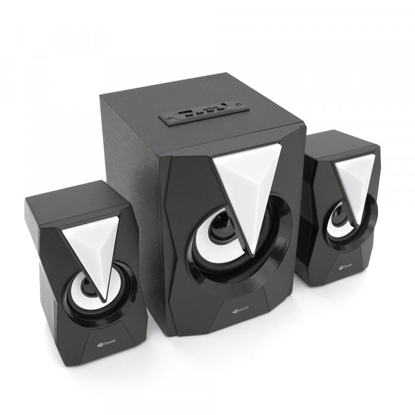 Колонки Kisonli TM-4000U, 5W+2x3W, USB/TF/BT/FM/AUX/LED light, із сабвуфером, DC: 5V, Black, BOX, Q8