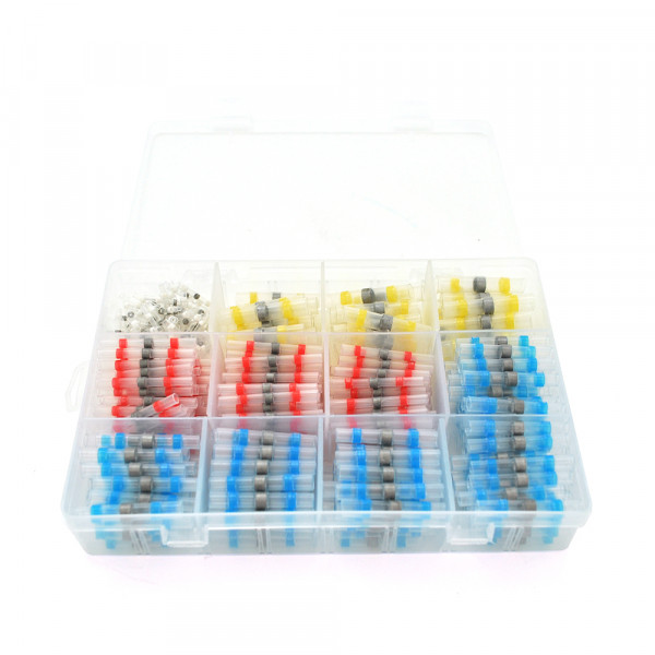 Набор термоусадочних гільз з припоєм Q200 Red 0.5-1.50mm² (50) Blue 1.50-2.50mm² (100)Yellow 4.00-6.00mm²  (10)White0.25-0.35mm² (40)