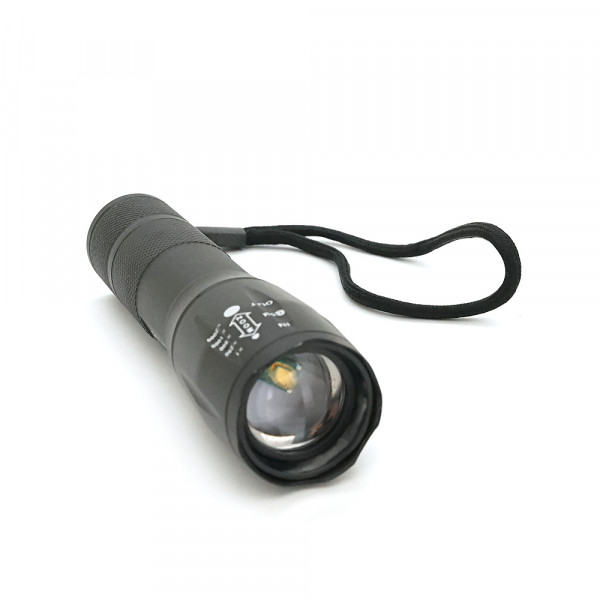 Ліхтар ручний BAILONG BL-1831-A, 1LED Cree XM-L T6, 3W, 3 режими, ZOOM, 18650/1400mah (перехідник 3*AAA), Black, IP40, 123х30х21мм, BOX