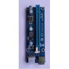 Плата PCE164P-N03 (VER006C) Riser PCI-EX, x1=>x16, USB 3.0, DC12V(PCI-E/6pin), конденсатори 270, VER006C,Пакет