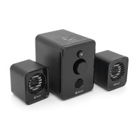 Колонки Kisonli U-3000BT, 5W+2x3W, USB/TF/BT/FM/AUX, с сабвуфером, DC: 5V, Black, BOX, Q40