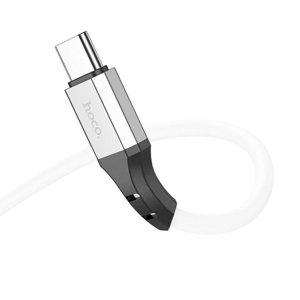 Кабель Hoco X86 silicone, C-Type C, 60W, White, довжина 1м, BOX