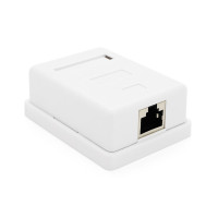 Розетка RITAR FTP 8P8C RJ45 1 порт Cat-5, накладна біла Q500