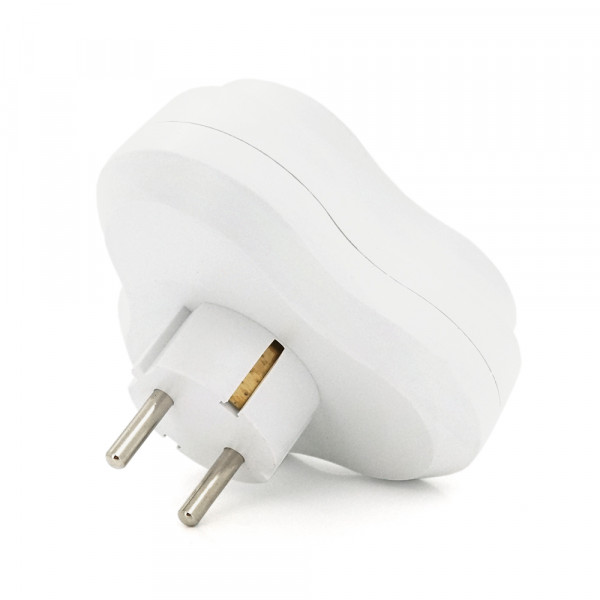 Розетка трійник з заземленням AK303, White, Q10