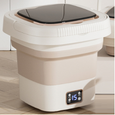 Пральна машина H576 MINI B, складана, 9л, 12В, 25Вт, 1.2кг, LED-індикатор, електронне керування, 29,5*29,5(14.5)мм, пластик, бежевий