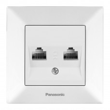 Розетка Panasonic Arkedia Slim комп'ютерна подвійна  RJ45 CAT6e, білий