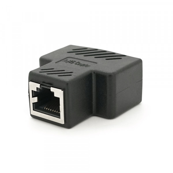 Розгалужувач RJ45 8P8C мама / 2 Х мама RJ45 для розгалуження кабелю, екранований, чорний, Q100