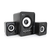Колонки Kisonli U-2800BT, 5W+2x3W, USB/TF/BT/FM/AUX, із сабвуфером, DC: 5V, Black, BOX, Q30