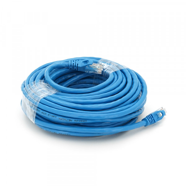 Патч-корд литої Weepda, UTP, RJ45, Cat.6, 15m, синій, Cu (мідь)