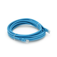 Патч-корд литий Weepda, UTP, RJ45, Cat.6, 5m, синій, Cu (мідь)