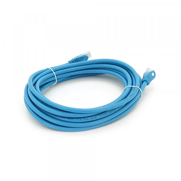 Патч-корд литий Weepda, UTP, RJ45, Cat.6, 5m, синій, Cu (мідь)
