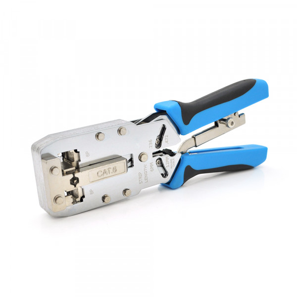 Инструмент Ritar HT-2810R с храповиком для обжимки RJ-45 (8P8C Cat-6) и RJ-12/11 (6P6C), 4P/6P/8P