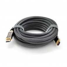 Кабель VEGGIEG HX-10 HDMI-HDMI 2K * 4K, 10.0m, v2,0, OD-8.0mm, круглий, обплетення, Black, коннектор Black-Gold, Box