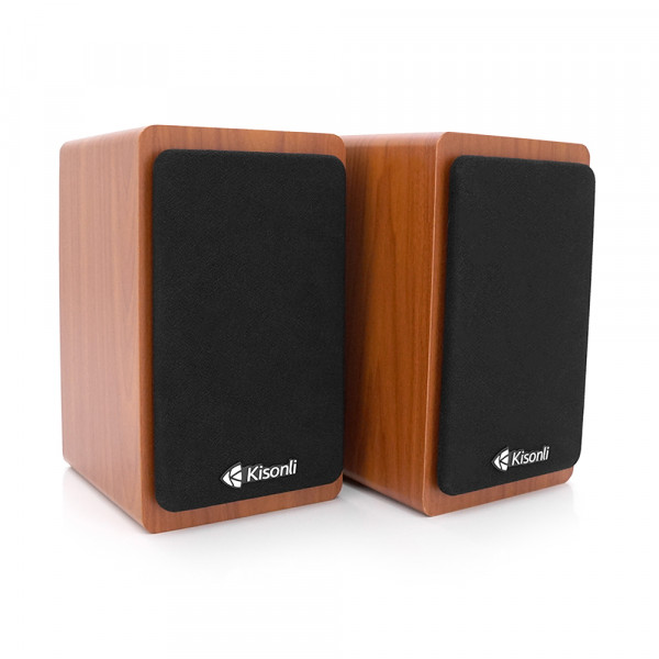 Колонки Kisonli X23BT, 2x5W, USB/AUX/BT, DC: 5V/1-2A, Wooden, BOX, Q12