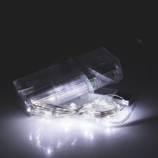 Гірлянди 50LED, 1 режим, 5 метрів, прозора ізоляція, живлення від 3*АА, White, ОЕМ