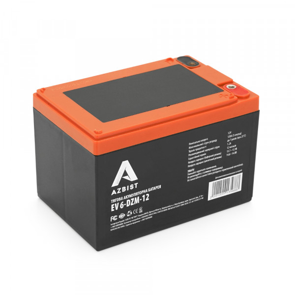 Тягова акумуляторна батарея AGM AZBIST 6-DZM-12, 12V 12Ah  M5 (151х98х101 мм)   Black Q3