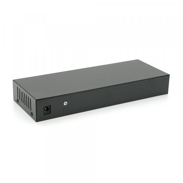 Комутатор POE 48V з 8 портами POE 100Мбіт + 2 порт Ethernet (UP-Link) 100Мбіт, корпус – метал, Black, БП в комплекті, Q18