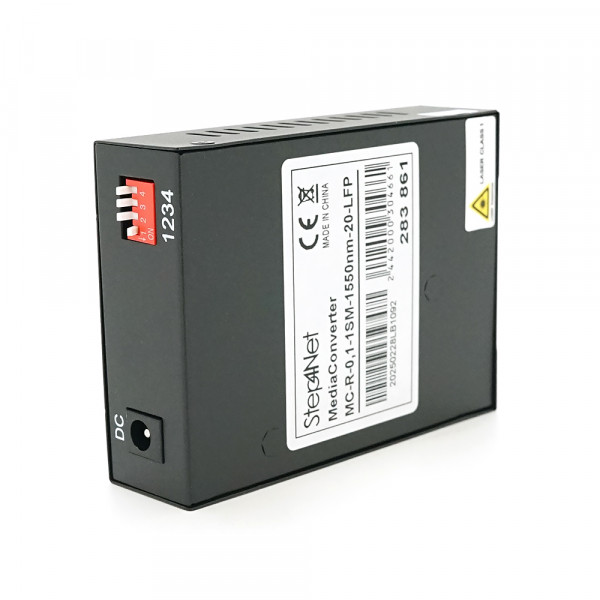 Медіаконвертер Step4Net MC-R-0,1-1SM-1310nm, 1550 WDM одноволоконний Full/Half duplex, SC 20km (0+70°C), + блок живлення 5V 1A Q50