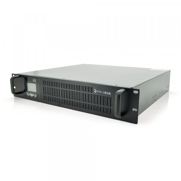 ДБЖ з правильною синусоїдою ONLINE Ritar RT-1KS-LCD, RACK 1000VA (900Вт), 24В, Вбудована батарея 12V 7,5Ah х 2шт  (482*440*87)