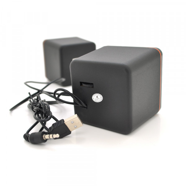 Колонки 2.0  Kisonli V400 для ПК і ноутбука, USB + 3.5mm, 2x1,5W, 20Hz- 20KHz, Black, BOX, Q80