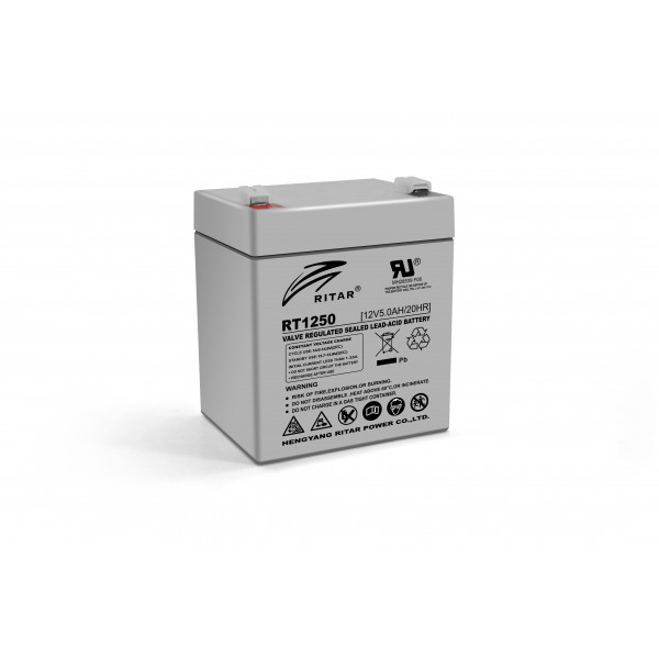 Акумуляторна батарея AGM RITAR RT1250, Gray Case, 12V 5.0Ah  ( 90 х70 х 101 (107) ) Q10