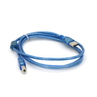 Кабель USB 2.0 AM / BM, 1.5m, 2 ферита, прозорий