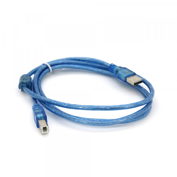 Кабель USB 2.0 AM / BM, 1.5m, 2 ферита, прозорий