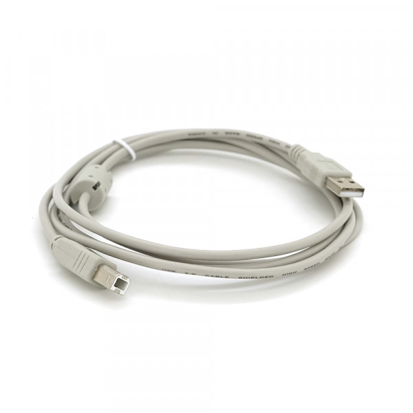 Кабель USB 2.0 AM/BM  1 ferite, пакет, довжина 1,8 м., білий