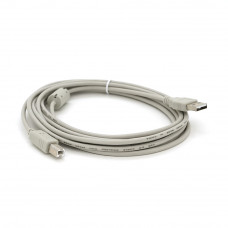 Кабель USB 2.0 AM/BM, 3.0m, 1 ферит, білий