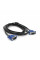 Кабель Merlion VGA 3 + 2 3m, male to male (тато-тато), 2 фериту, чорно-синій, пакет Q150
