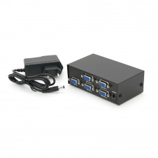 Активний спліттер VGA сигналу KV-FJ1504A  (VGA2004) 150MHz 4 Port, DC5V / 2A, Black