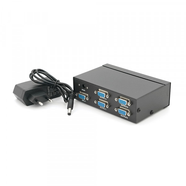 Активний спліттер VGA сигналу KV-FJ2504S 150MHz 4 Port, DC5V/2A