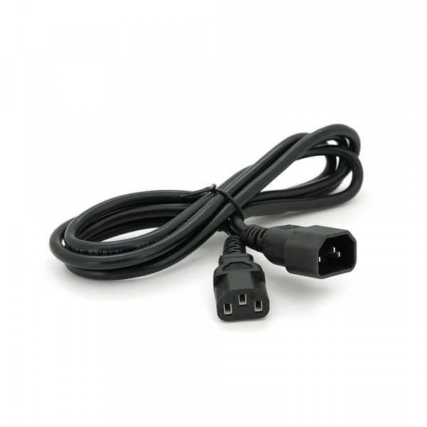 Кабель живлення вторинний PC-monitor 1.8m, 0.75mm, 3pin, IEC C13-C14, OEM Q200