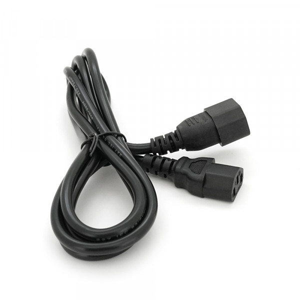 Кабель живлення вторинний PC-monitor 1.8m, 0.75mm, 3pin, IEC C13-C14, OEM Q200
