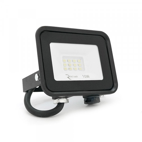 Прожектор SLIM LED RITAR RT-FLOOD10A, 10W, 12xSMD2835, IP65, 1000Lm, 6500K (100%), PF>0.9 Ra>70, 80*90*25mm
