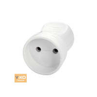 Штепсельне гніздо VIKO без заземлення 7.5А 260V. White. ПВХ