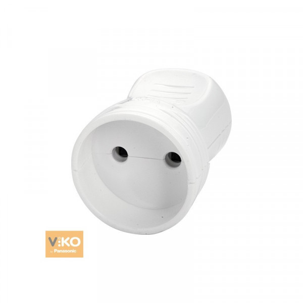 Штепсельне гніздо VIKO без заземлення 7.5А 260V. White. ПВХ