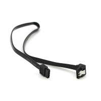 Кабель інтерфейсний SATA 0.45м, загнутий із клямкою, чорний