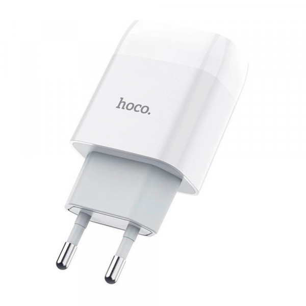 Набір СЗУ 110-240V HOCO C73A+ кабель Type-C, 2xUSB, 2.4A, кабель 1м, White, Blister