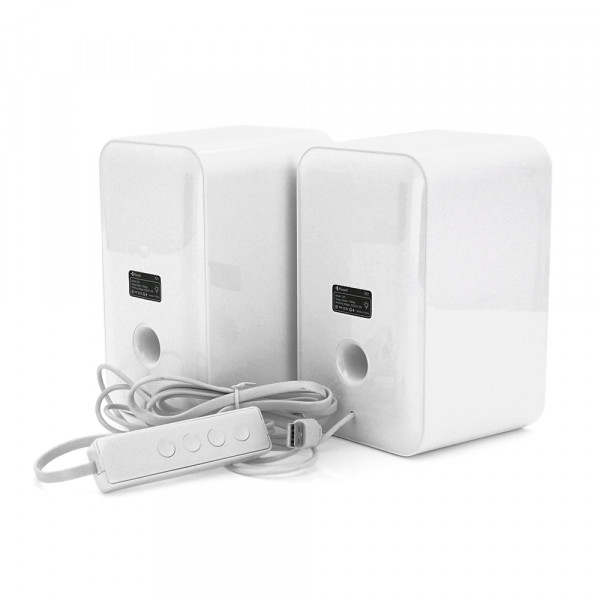Колонки Kisonli X21BT, 2x10W, USB/RGB light/BT, DC: 5V/1-2A, White, BOX, Q15