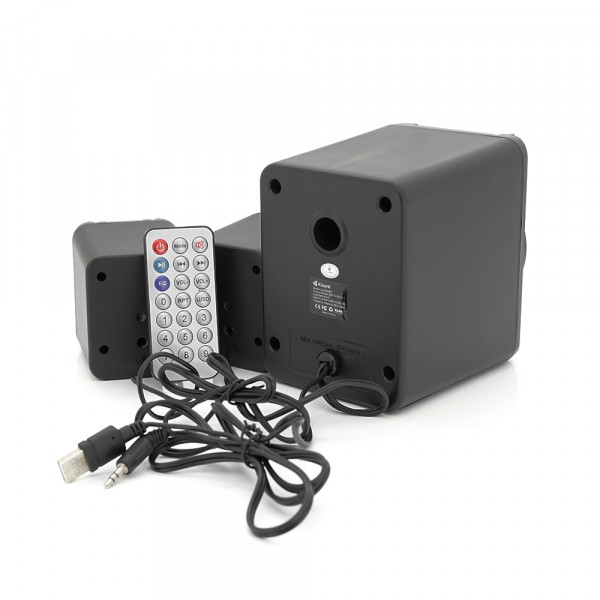 Колонки Kisonli U-2500BT, 5W+2x3W, USB/TF/BT/FM/AUX, із сабвуфером, DC: 5V, Black, BOX, Q30