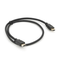 Кабель Merlion HDMI-HDMI HIGH SPEED 0.8m, v1.4, OD-7.5mm, круглий Black, коннектор Black, (Пакет) Q500