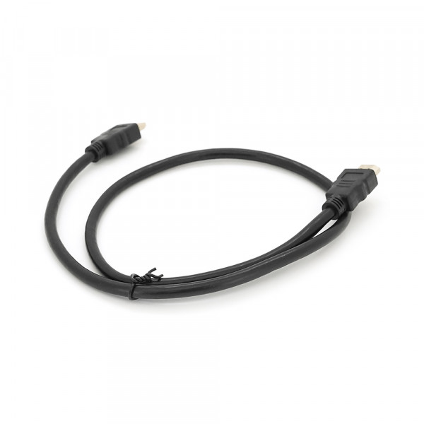 Кабель Merlion HDMI-HDMI HIGH SPEED 0.8m, v1.4, OD-7.5mm, круглий Black, коннектор Black, (Пакет) Q500