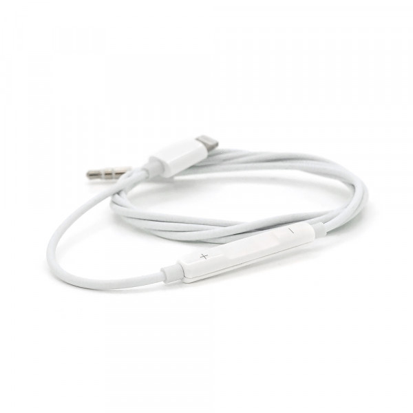 Кабель-перехідник MH021 Jack 3.5mm(M) => Lighting(M), 1м, White, Box