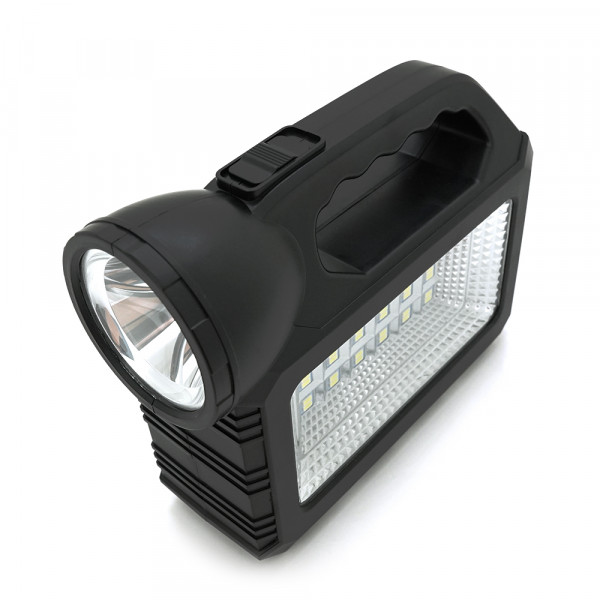 Переносний ліхтар GD-101+ Solar, 1+1 режим, вбудований акум, 3 лампочки 3W, USB вихід, Black, Box