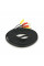 Кабель Audio-Video 3хRCA (тато) => 3хRCA (тато), GOLD connector, CU, круглий, Black, 5,0 м, (Пакет) Q200