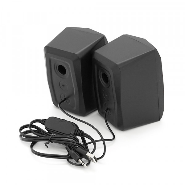 Колонки 2.0 Hotmai FTN-39 USB+3.5mm, 2x3W, 20Hz-18KHz, з регулятором гучності, Black, BOX, Q24