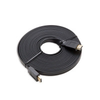 Кабель Merlion HDMI-HDMI 10m, v1.4, плоский Black, (Пакет), Q60