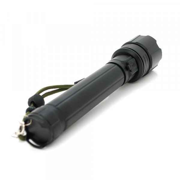 Ліхтар ручний Bailong BL-L-6-P90, 1LED P90, 50W, 3 режими, ZOOM, 2х18650/12800 Black, IP44, кабель USB-micro, 230х50х32мм, BOX