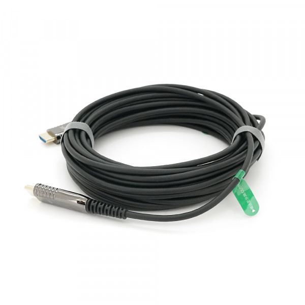Кабель VEGGIEG V-H707 HDMI-HDMI 4K/60Hz 3840*2160.3D,HDR, ARC, Optical Fiber Cable, 10.0m, 19+1Wire, 18gbps, Black-Metal, Box